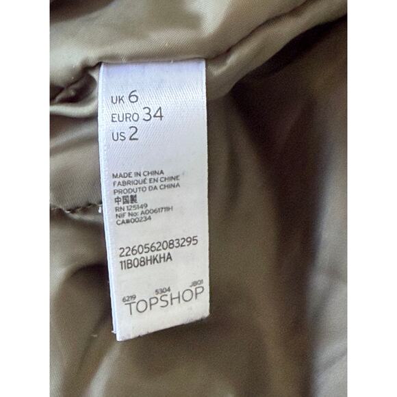 Topshop Olive Green Bomber Jacket Size 2 - Picture 9 of 10